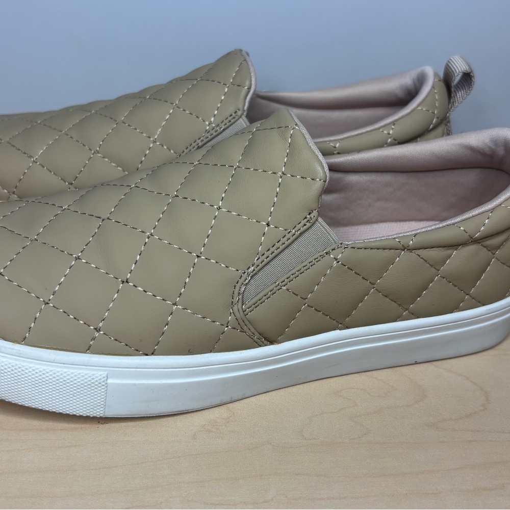 Quilted Slip-On Sneakers in Taupe